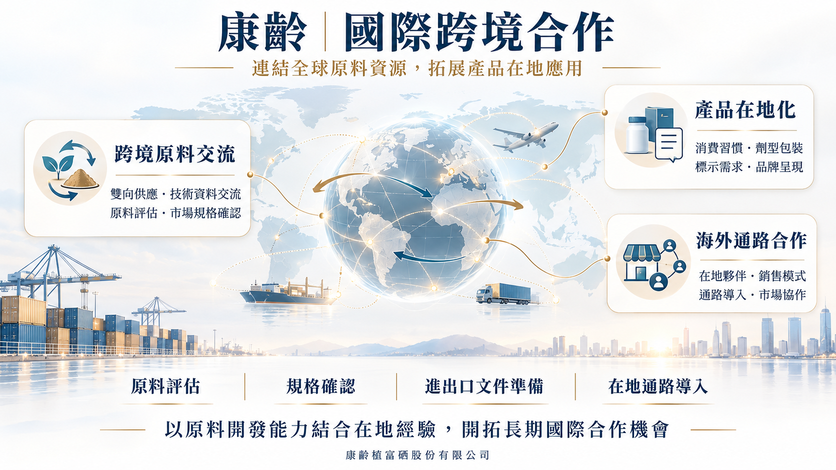 康齡國際跨境合作：原料交流、產品在地化及海外通路合作